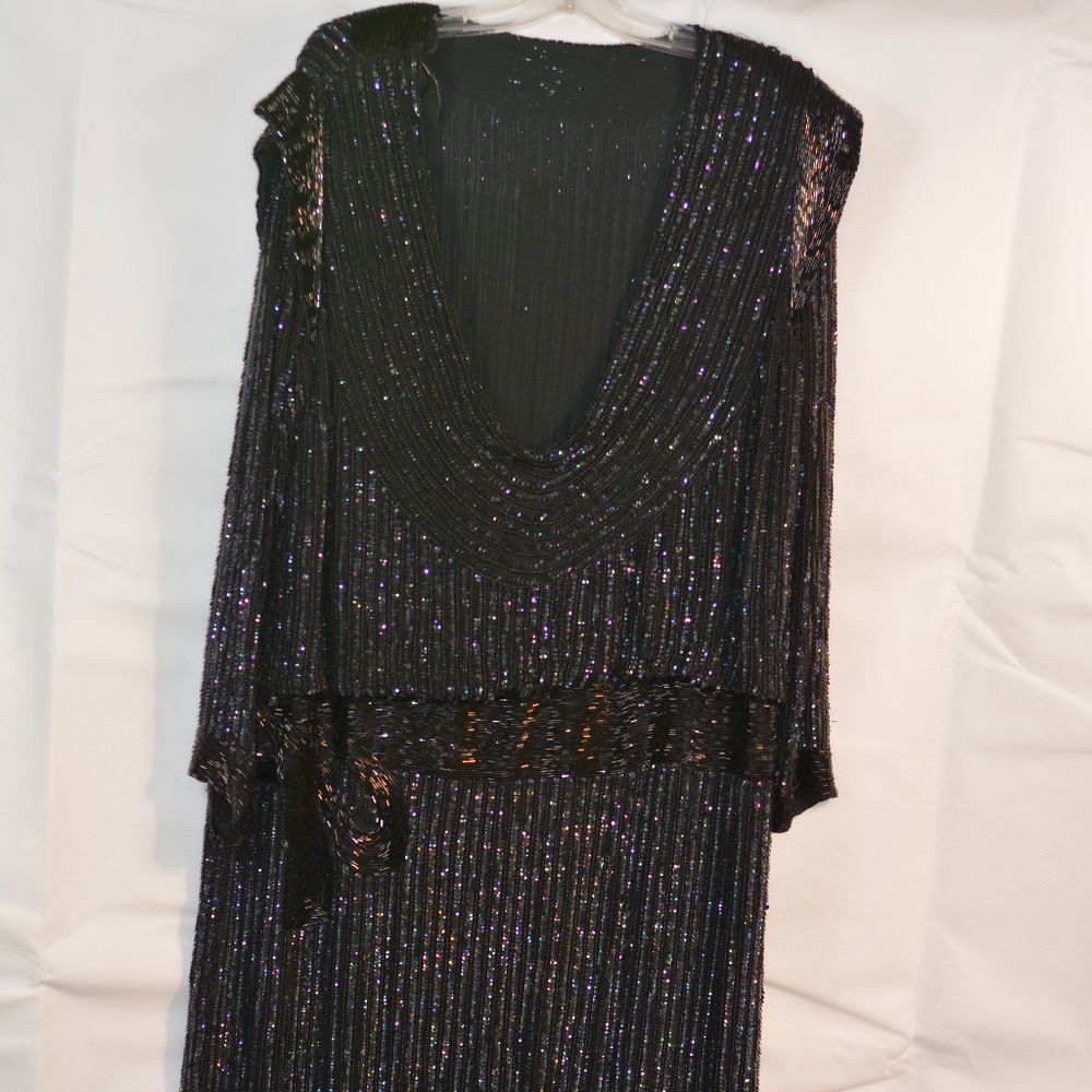 Vintage Beaded Flapper Dress SZ L NWT